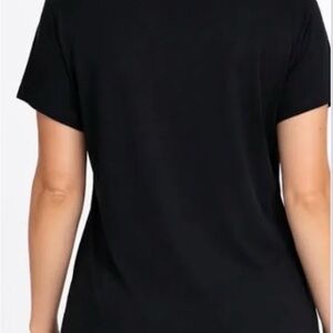 Nally & Millie Reversible Black or Gray Short Sleeve Tee 2 in 1 Top Scoop Neck